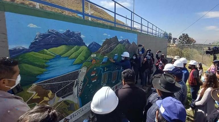 Los murales de la Escuela del Agua, que abrió Misicuni. | Prensa Misicuni